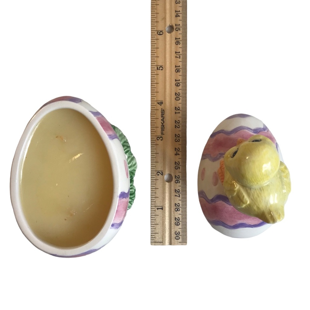Vintage Fitz And Floyd Candle Easter Ceramic Yellow Chick Egg Scented Spring - Picture 2 of 6